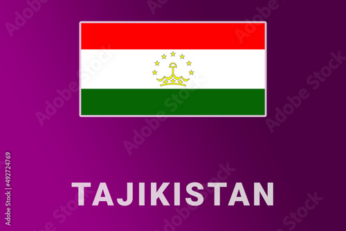 Tajikistan  flag. TJ national banner. Tajikistan  patriotism symbol and name. photo