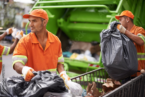 Obraz na plátně Garbage collection day