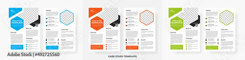 Professional case study template design, creative Business case study Double Side Flyer template