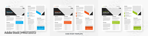 Professional case study template design, creative Business case study Double Side Flyer template