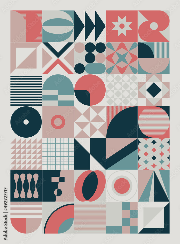 Swiss Art Aesthetics Vector Graphics Made With Abstract Geometric Shapes And Elements Swiss Art Aesthetics Vector Graphics Made With Abstract Geometric Shapes And Elements