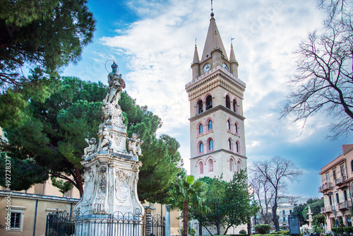 Street view of downtown in Messina, Italy