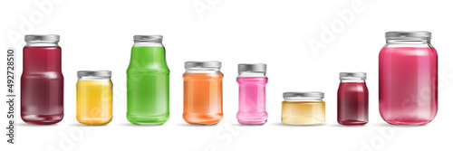 Color Glass Jars Set