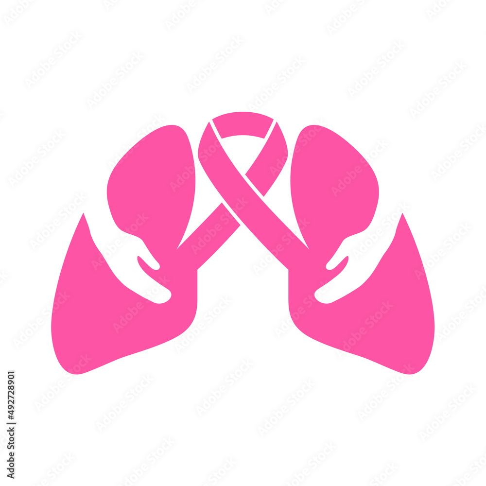 Lung cancer awareness ribbon. Symbol of world lung cancer awareness month in november