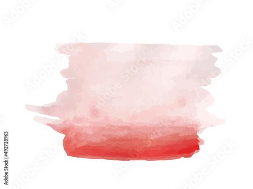 Red watercolor wet wash splash background. Vector illustration element for birthday card, quotes and much more.