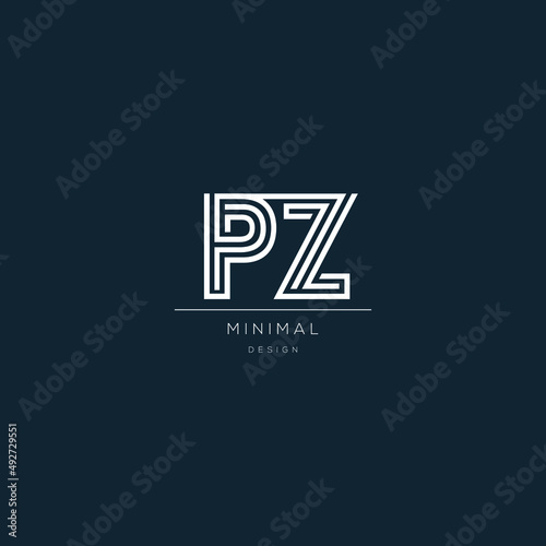 Minimal PZ initial based icon logo
