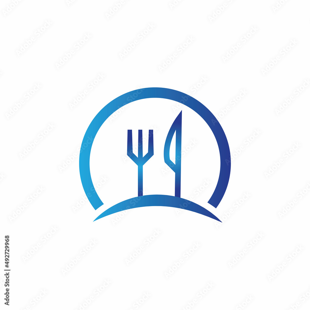 Fototapeta premium fork and spoon restaurant logo vector template Part 2