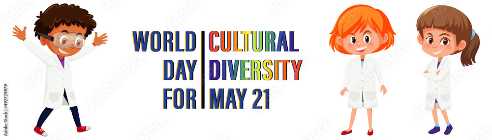 Poster design for world day cultural diversity with kids Poster design for world day cultural diversity with kids