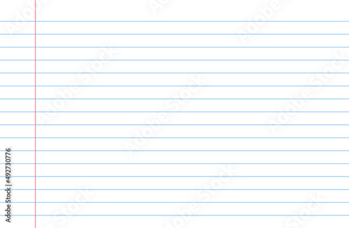 Paper sheet with lines. Paper sheet with lines background. Notebook texture. Page of notepad for school, college and memo. Striped note page. Vector