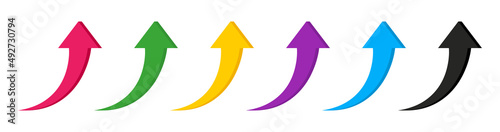 Color arrows up. Arrows up icons. Flat ui for website. Symbols for button isolated on white background. Vector