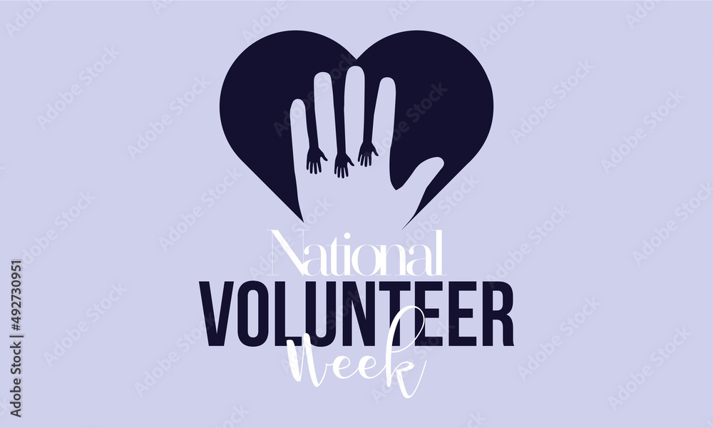 Fototapeta premium National Volunteer week. Volunteers communities template for banner, card, poster, background.