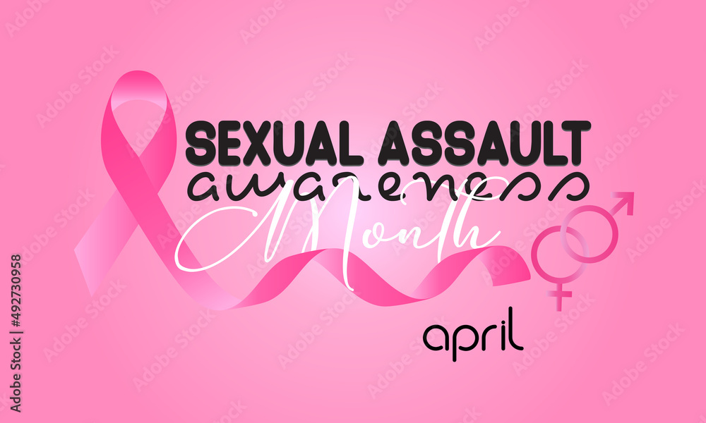 Sexual Assault Awareness Month. Sexual harassment prevention  banner, card, poster, background.
