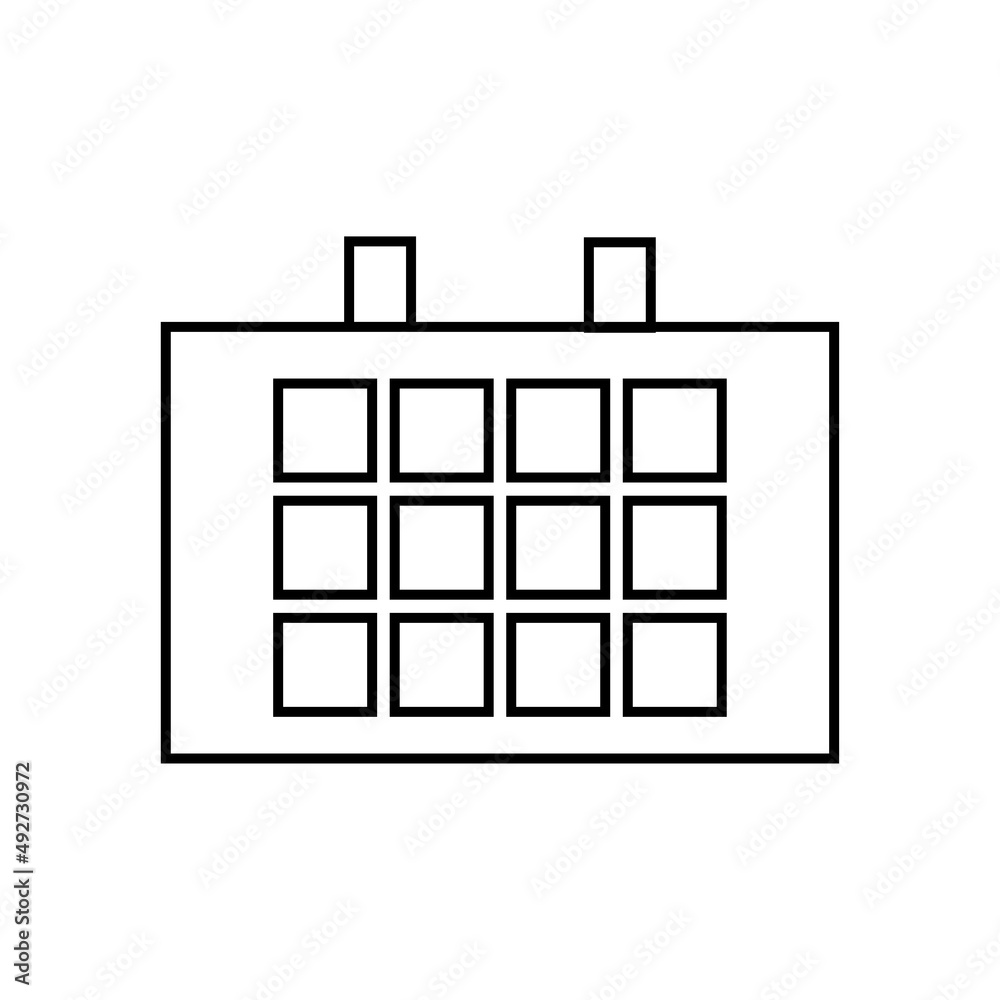 Graphic flat calendar icon for your design and website Graphic flat calendar icon for your design and website