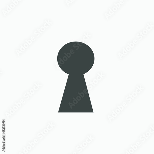 keyhole vector icon. lock, unlock, key, hole, door, open symbol