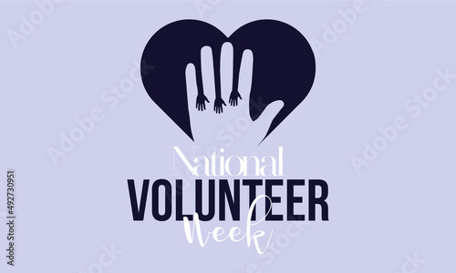 National Volunteer week. Volunteers communities template for banner, card, poster, background.