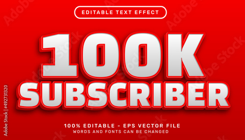 100K subscribe 3d text effect and editable text effect