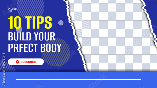gym poster thumbnail social media promotion and youtube thumbnail banner post template design