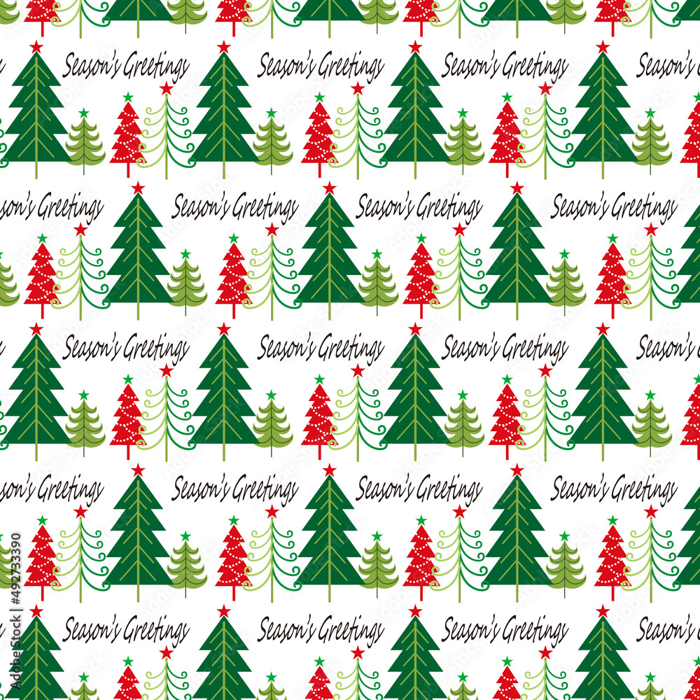 christmas seamless pattern with christmas tree background