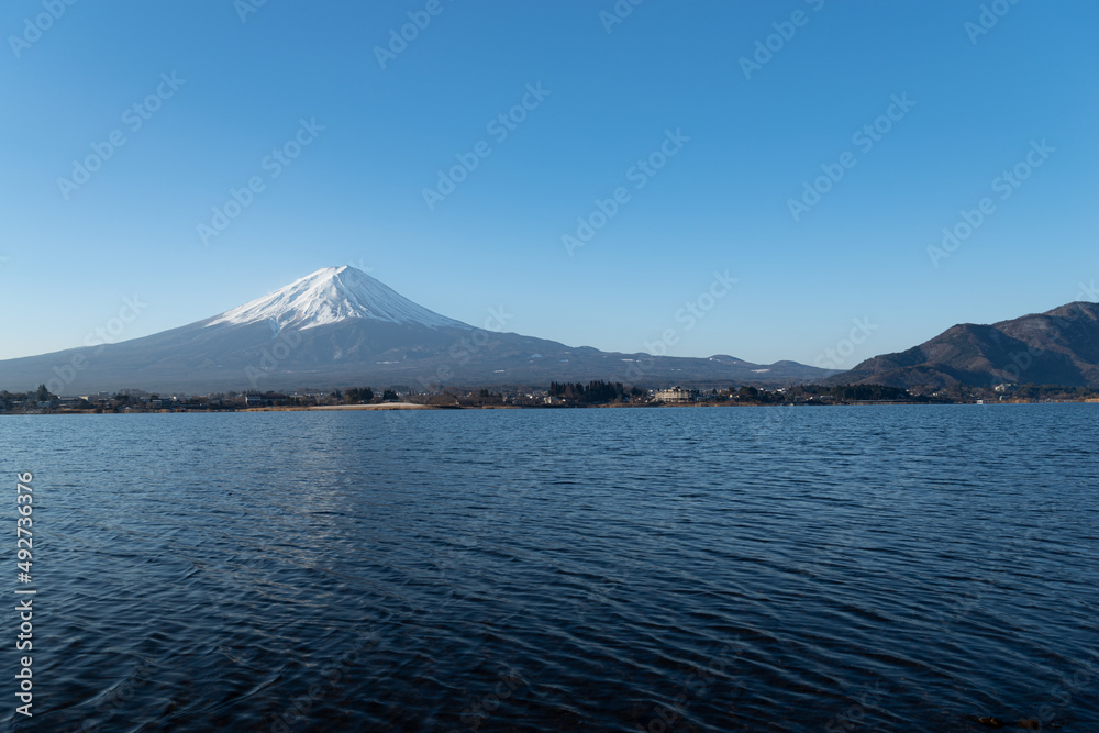 河口湖から眺める富士山