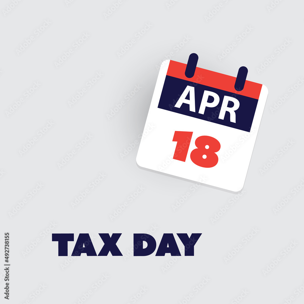 Vecteur Stock Tax Day Reminder Concept - Calendar Design Template - USA