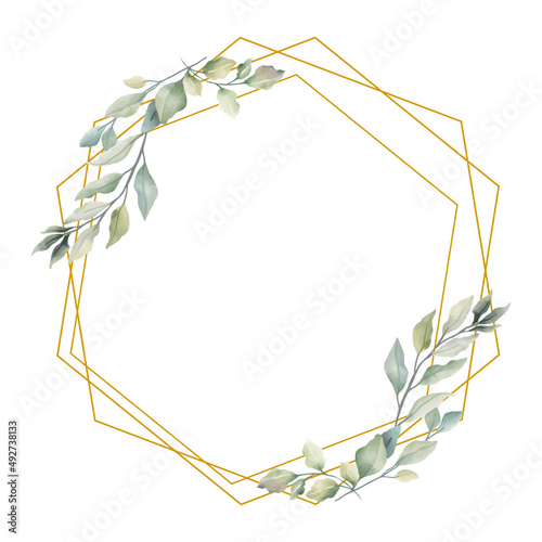 illustration vector graphic of green leaf wreath
