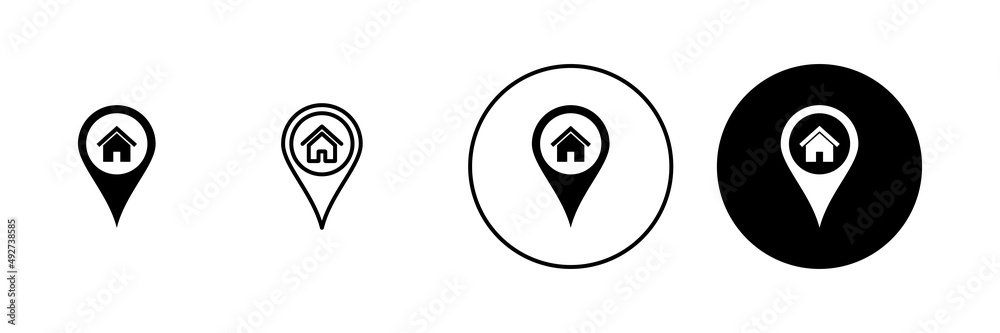 Address icons set. home location sign and symbol. pinpoint Address icons set. home location sign and symbol. pinpoint