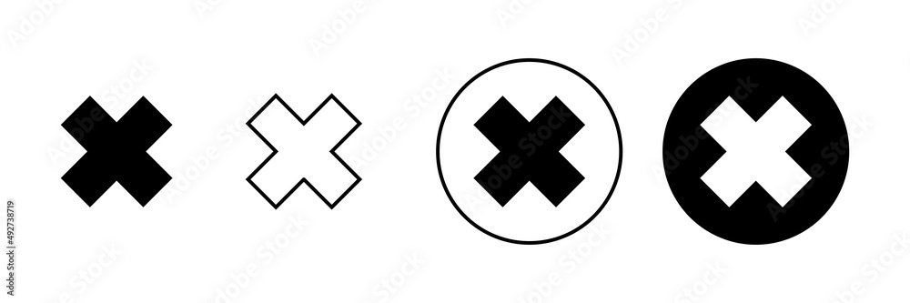 Obraz premium Close icons set. Delete sign and symbol. cross sign