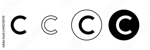 Copyright icons set. copyright sign and symbol