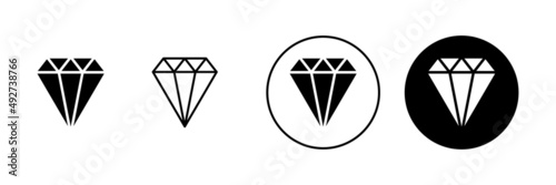 Diamond icons set. diamond gems sign and symbol