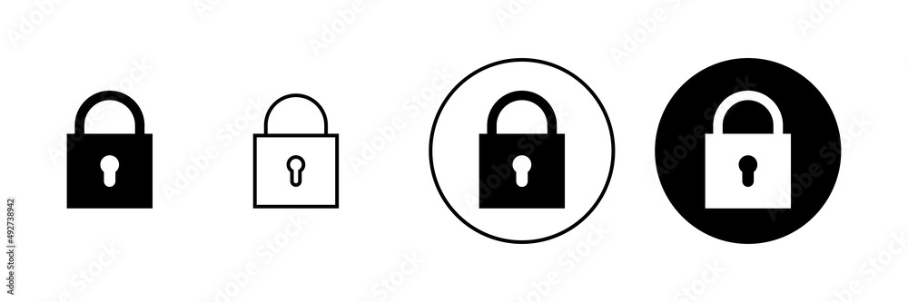 Lock icons set. Padlock sign and symbol. Encryption icon. Security symbol