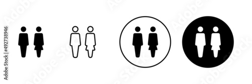 Man and woman icons set. male and female sign and symbol. Girls and boys