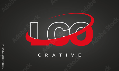 LCO creative letters logo with 360 symbol vector art template design photo