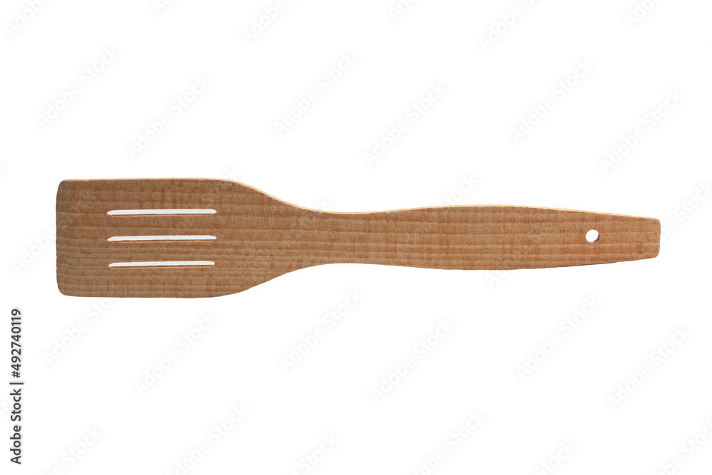 Flat unpainted handmade wooden spatula for mixing, cooking and baking on a white background. Traditional eco-friendly kitchen utensils. Close up organic isolated. Flat unpainted handmade wooden spatula for mixing, cooking and baking on a white background. Traditional eco-friendly kitchen utensils. Close up organic isolated.