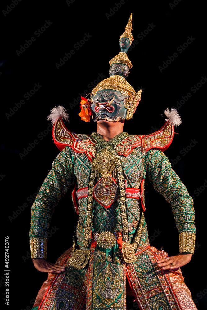 Art and culture in Thailand, Khon Hanuman, Art culture Thailand dancing in mask.