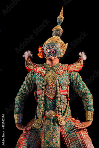 Art and culture in Thailand, Khon Hanuman, Art culture Thailand dancing in mask.