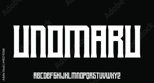 a font combination between vintage and modern Japanese type style alphabet	
