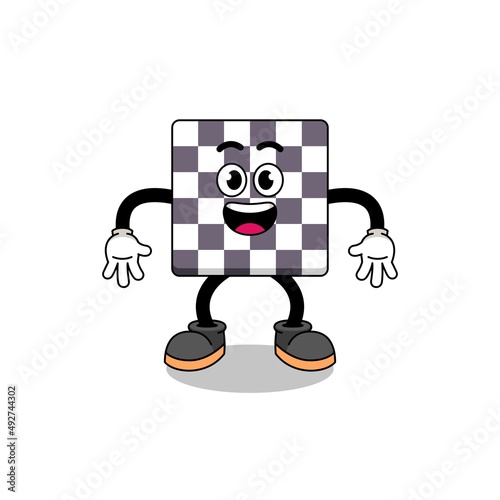chessboard cartoon with surprised gesture