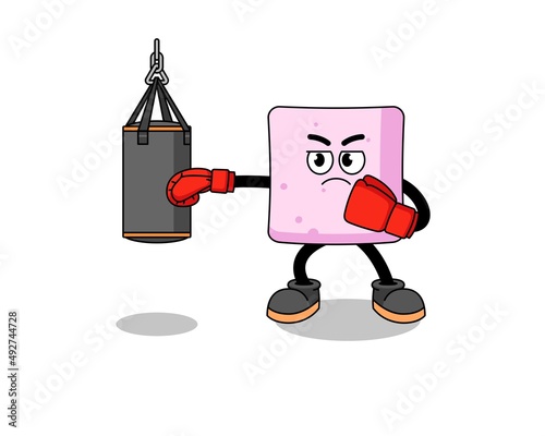 Illustration of marshmallow boxer
