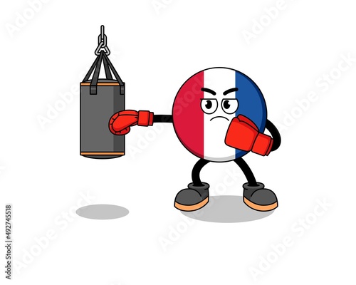 Illustration of france flag boxer