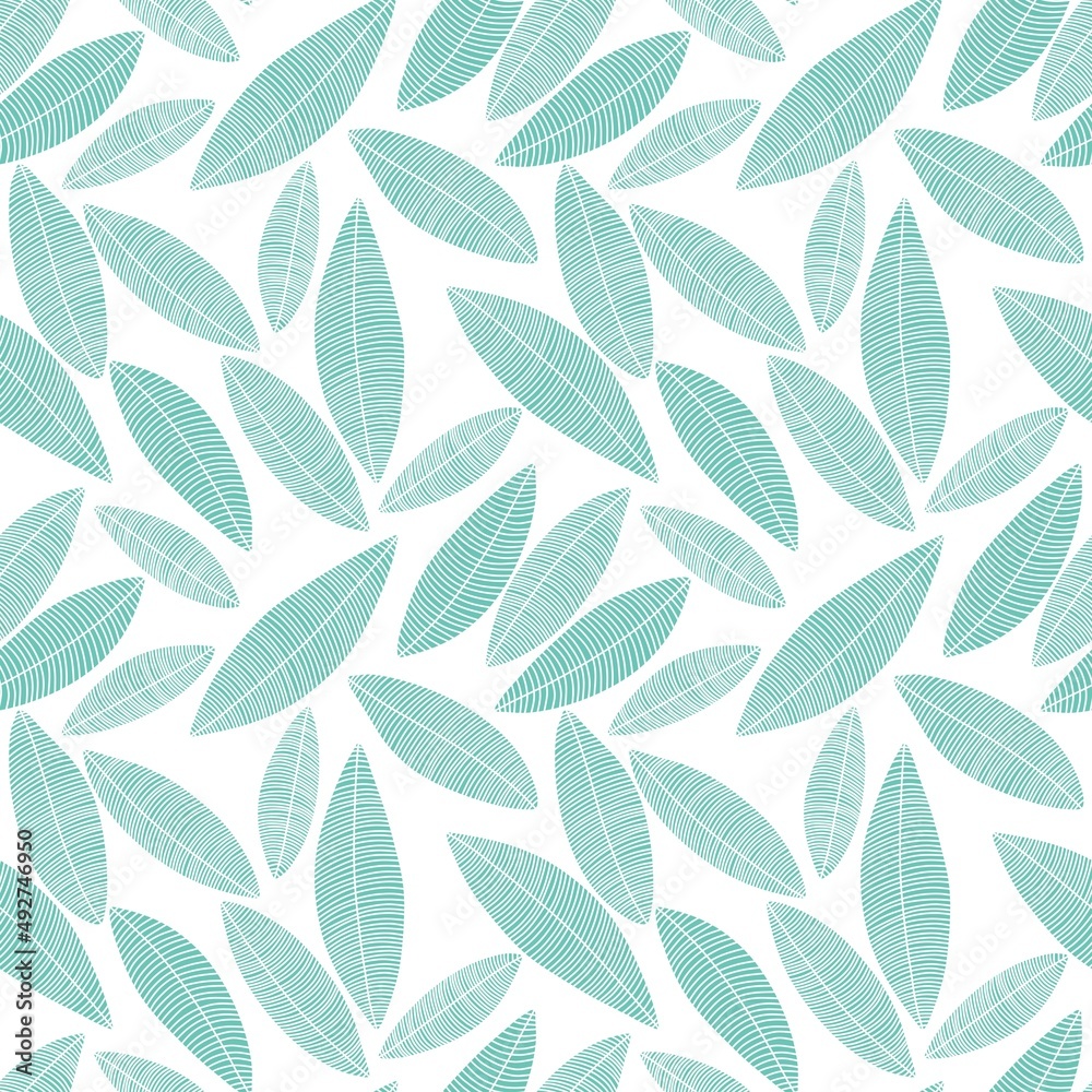 Seamless leaves and branches pattern for fabrics and textiles and cards and linens and wrapping paper