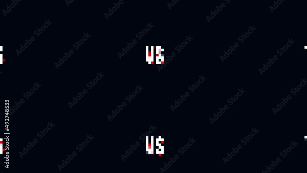 VS glitch text animation. isolated on black background.digital glitch effect. 4K video. cool effect. VS glitch text animation. isolated on black background.digital glitch effect. 4K video. cool effect.