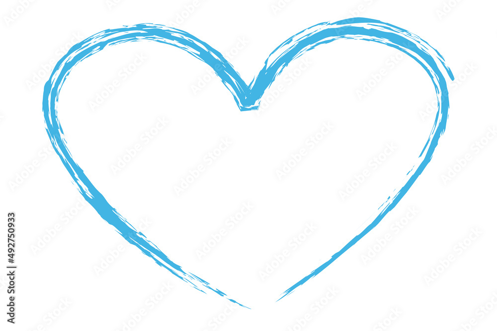 Heart contour vector. Blue hand drawn love icon isolated. Paint brush stroke heart icon. Hand drawn vector for love logo, heart symbol, doodle icon and Valentine's day. Painted grunge vector shape Heart contour vector. Blue hand drawn love icon isolated. Paint brush stroke heart icon. Hand drawn vector for love logo, heart symbol, doodle icon and Valentine's day. Painted grunge vector shape