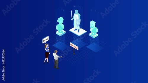 Wallpaper Mural Businessman buying an art piece in metaverse Torontodigital.ca