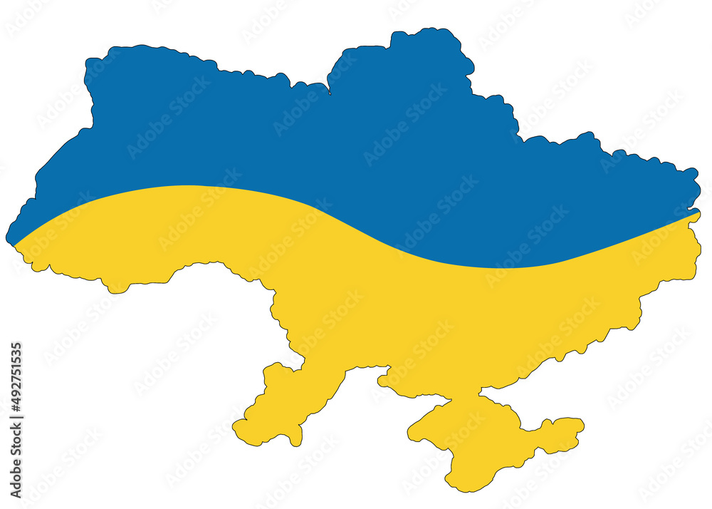 map and flag of Ukraine independent country borders map and flag of Ukraine independent country borders