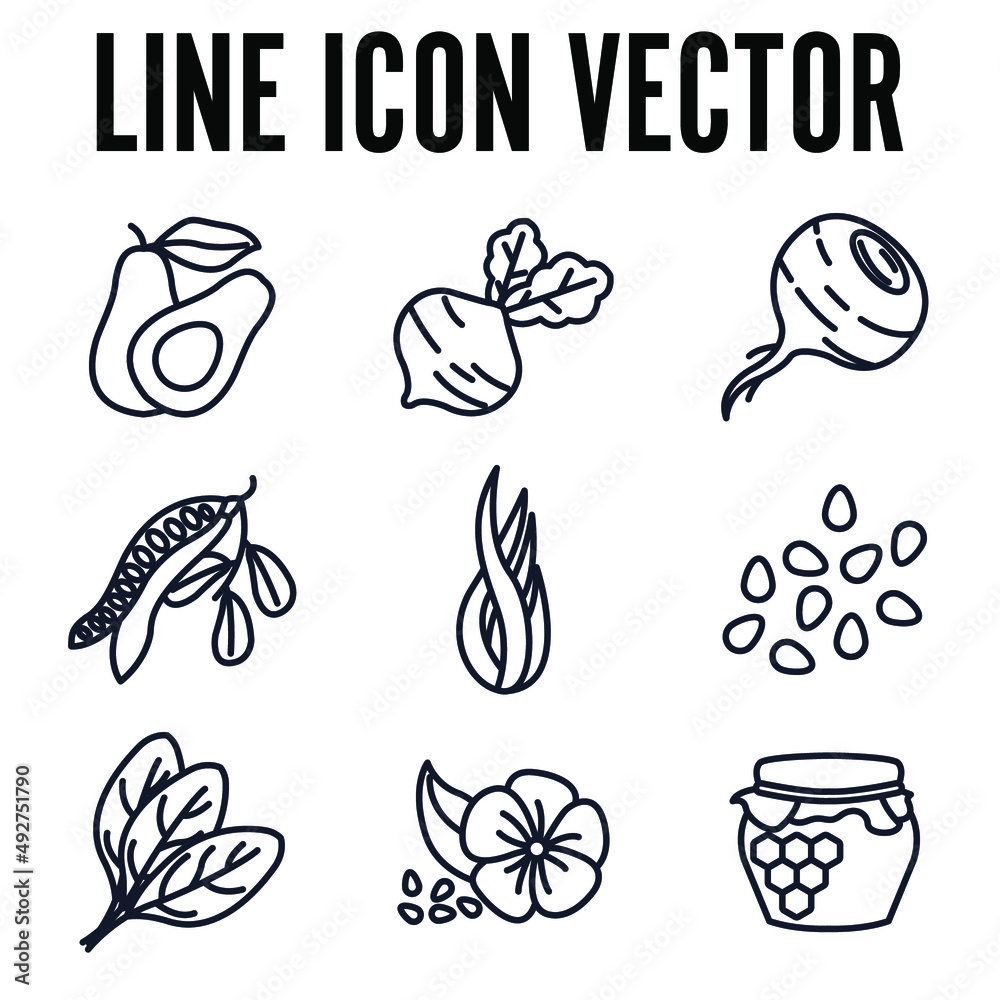Fototapeta premium vegetables set icon symbol template for graphic and web design collection logo vector illustration