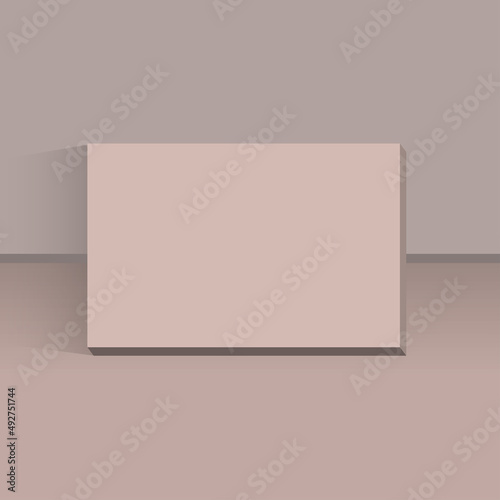 Blank light brown template square blocks on light shadow background. Ready for your design. vector illustration