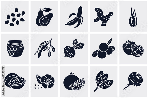 Fototapeta Naklejka Na Ścianę i Meble -  vegetables set icon symbol template for graphic and web design collection logo vector illustration