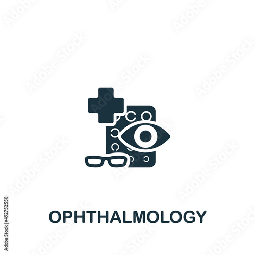 Ophthalmology icon. Monochrome simple icon for templates, web design and infographics