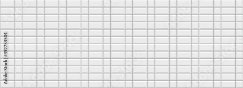 Tile subway texture. Black brick wall. Seamless kitchen background. Metro backdrop. Ceramic pattern. Apron faience print. Abstract stone backsplash. Retro rectangle brickwall. Vector illustration