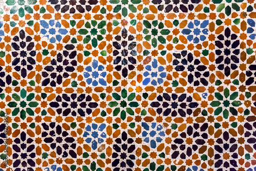 Moorish islamic tile design close up texture background